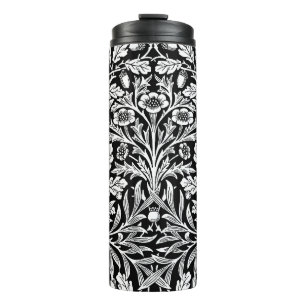 William Morris Vintage Zwart-Wit Eikenpatroon Thermosbeker