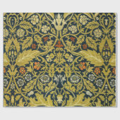 William Morris Violet Columbine Navy Bloemendecora Cadeaupapier (Vlak)