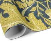 William Morris Violet Columbine Navy Bloemendecora Cadeaupapier (Rol Hoek)