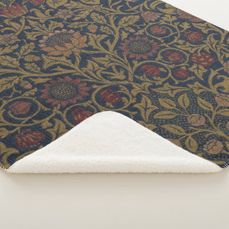 William Morris: Violet & Columbine Sherpa Blanket Deken