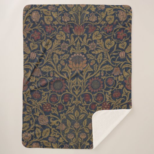 William Morris: Violet & Columbine Sherpa Blanket Sherpa Deken (Voorkant)