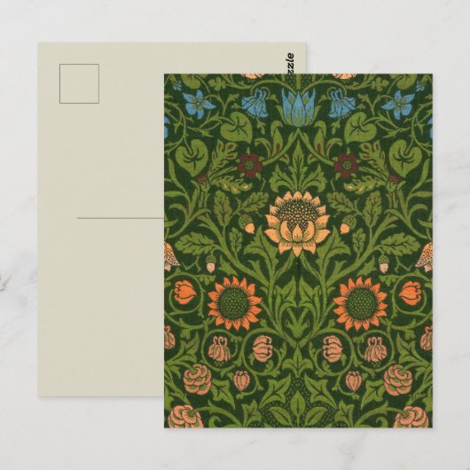 William Morris Violet en Columbine Art Rug Briefkaart (Voorkant / Achterkant)