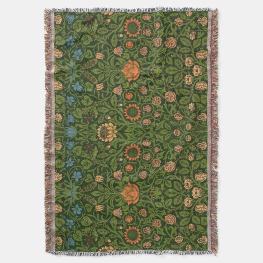 William Morris Violet en Columbine Art Rug Deken (Voorkant Verticaal)