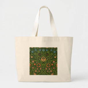 William Morris Violet en Columbine Art Rug Grote Tote Bag