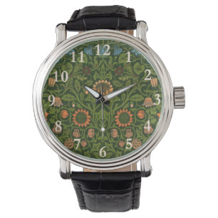 William Morris Violet en Columbine Art Rug Horloge