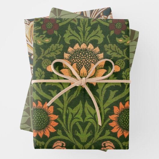 William Morris Violet en Columbine Art Rug Inpakpapier Vel (In situ)