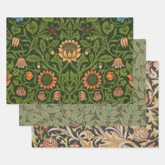 William Morris Violet en Columbine Art Rug Inpakpapier Vel (Set)