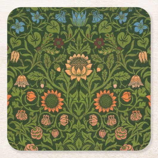 William Morris Violet en Columbine Art Rug Kartonnen Onderzetters (Voorkant)