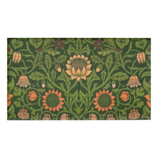 William Morris Violet en Columbine Art Rug Naambadge (Voorkant)