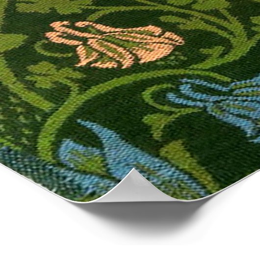 William Morris Violet en Columbine Art Rug Poster (Hoek)