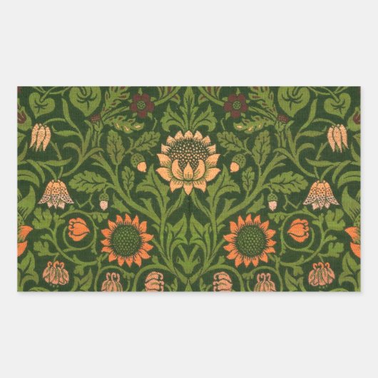William Morris Violet en Columbine Art Rug Rechthoekige Sticker (Voorkant)