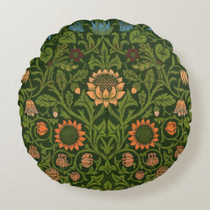 William Morris Violet en Columbine Art Rug Rond Kussen