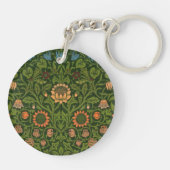 William Morris Violet en Columbine Art Rug Sleutelhanger (Achterkant)