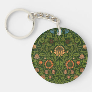 William Morris Violet en Columbine Art Rug Sleutelhanger