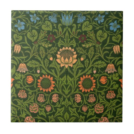 William Morris Violet en Columbine Art Rug Tegeltje (Voorkant)