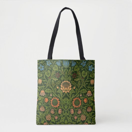 William Morris Violet en Columbine Art Rug Tote Bag (Voorkant)