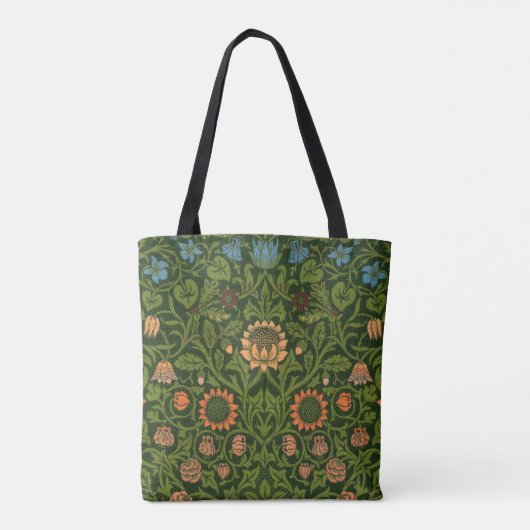 William Morris Violet en Columbine Art Rug Tote Bag (Achterkant)
