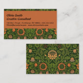 William Morris Violet en Columbine Art Rug Visitekaartje (Voorkant / Achterkant)