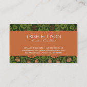 William Morris Violet en Columbine Art Rug Visitekaartje (Achterkant)