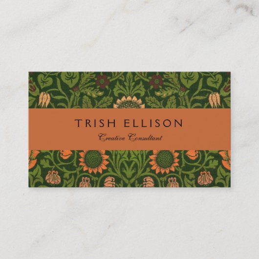 William Morris Violet en Columbine Art Rug Visitekaartje (Voorkant)