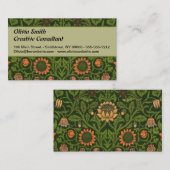 William Morris Violet en Columbine Art Rug Visitekaartje (Voorkant / Achterkant)