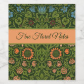 William Morris Violet en Columbine Art Rug Wijn Etiket (Enkel label)