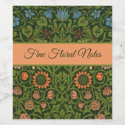 William Morris Violet en Columbine Art Rug Wijn Etiket (Enkel label)