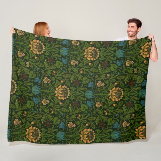  William Morris Violet en Columbine Fleece Deken (In situ)