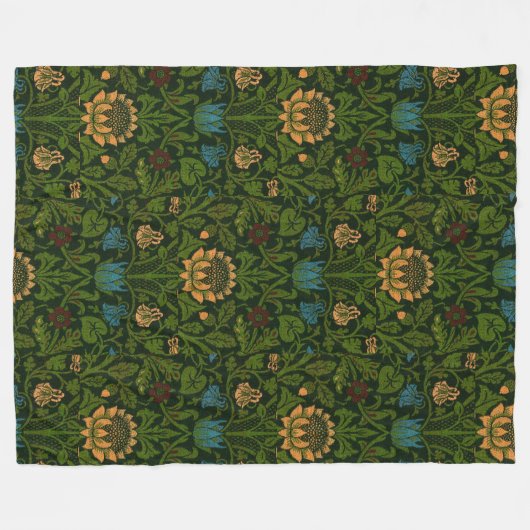 William Morris Violet en Columbine Fleece Deken (Voorkant (Horizontaal))