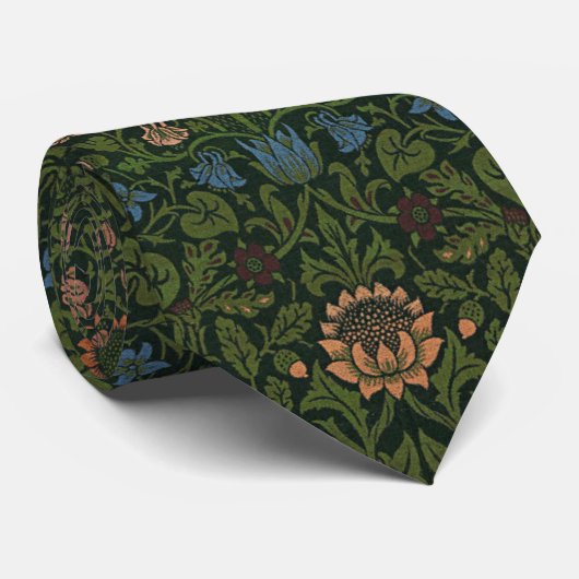 William Morris Violet en Columbine Flower Stropdas (Opgerold)