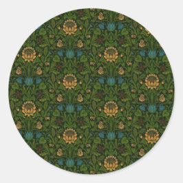  William Morris Violet en Columbine Ronde Sticker