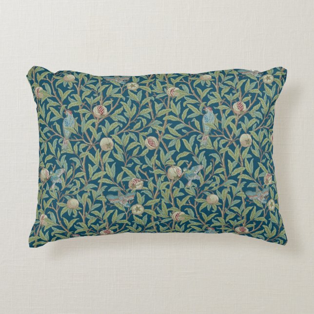 William Morris "Vogel en Granaatappel"  Accent Kussen (Voorkant)
