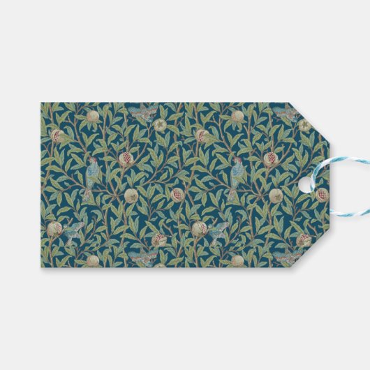 William Morris "Vogel en Granaatappel" Cadeaulabel (Voorkant (Horizontaal))