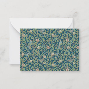 William Morris "Vogel en Granaatappel" Notitiekaartje