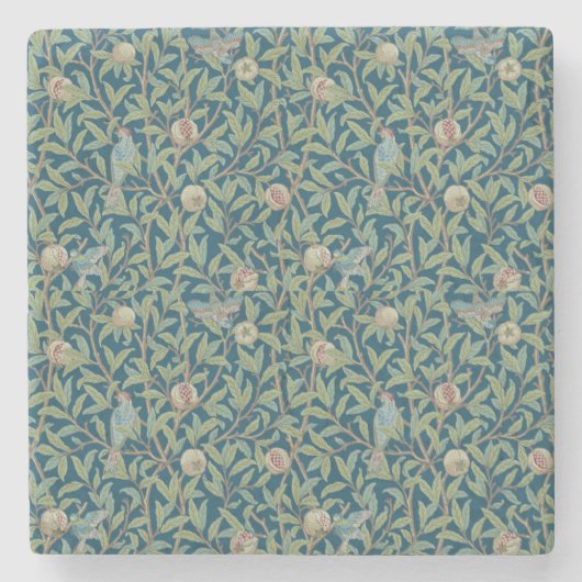 William Morris "Vogel en Granaatappel" Stenen Onderzetter (Voorkant)