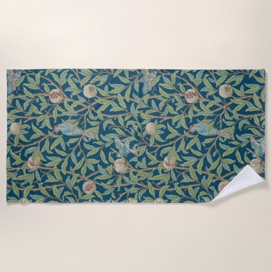 William Morris "Vogel en Granaatappel" Strandlaken (Voorkant)