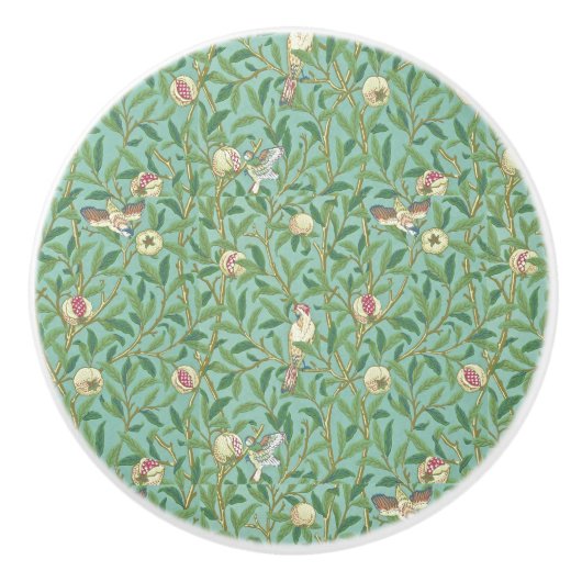 William Morris "Vogel & Granaatappel" 3. Keramische Knop (Voorkant)