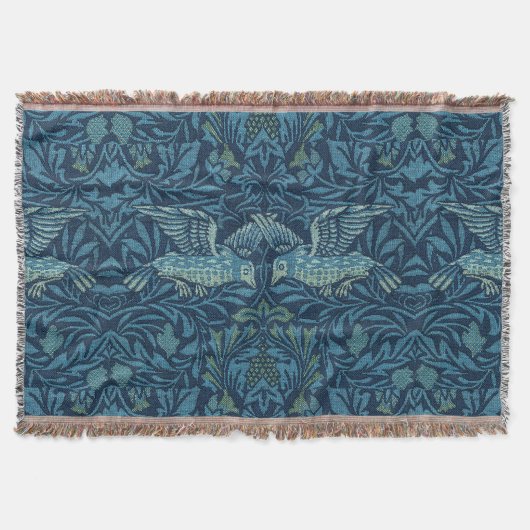 William Morris  Vogelblad Blauw Deken (Voorkant)