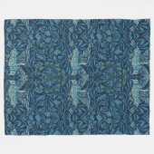 William Morris  Vogelblad Blauw Fleece Deken (Voorkant (Horizontaal))
