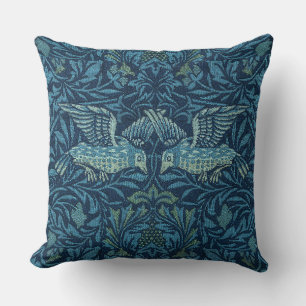 William Morris  Vogelblad Blauw Kussen