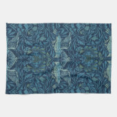 William Morris  Vogelblad Blauw Theedoek (Horizontaal)