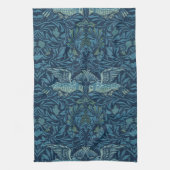 William Morris  Vogelblad Blauw Theedoek (Verticaal)