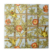 William Morris-vogelpatroon en bloementeelt Tegeltje (Voorkant)