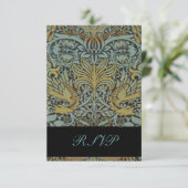 William Morris Vogels Antwoordkaarten voor Vierkan RSVP Kaartje (Staand voorkant)