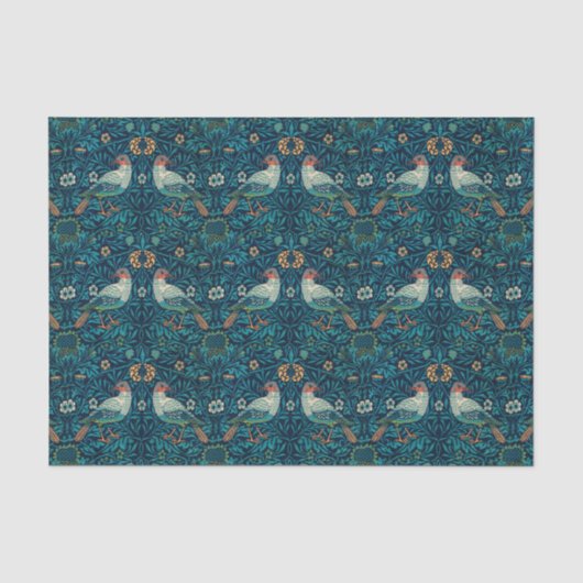 William Morris - Vogels Bloemen Patroon Splicing Tissuepapier (Voorkant)