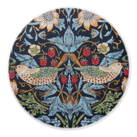 William Morris Vogels en Bessen Keramische Knop (Voorkant)