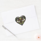 William Morris-vogels en bloemen 2 Hart Sticker (Envelop)