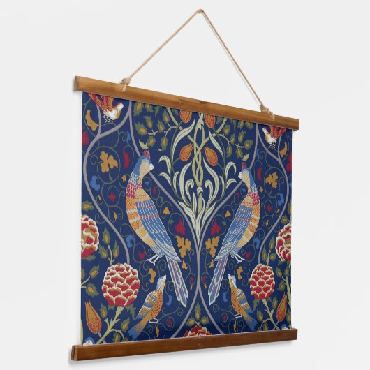 William Morris, vogels en bloemen Hangend Wandkleed (Gebogen)