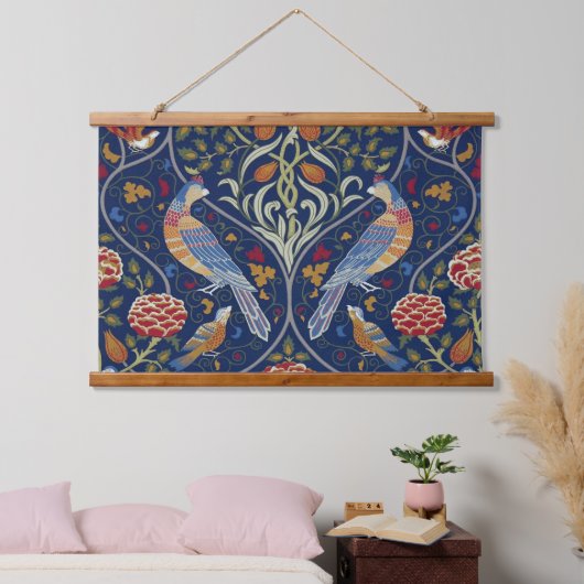 William Morris, vogels en bloemen Hangend Wandkleed (Slaapkamer)