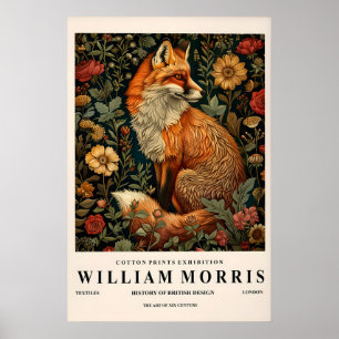 William Morris vos decor, Botanische print, Donker Poster